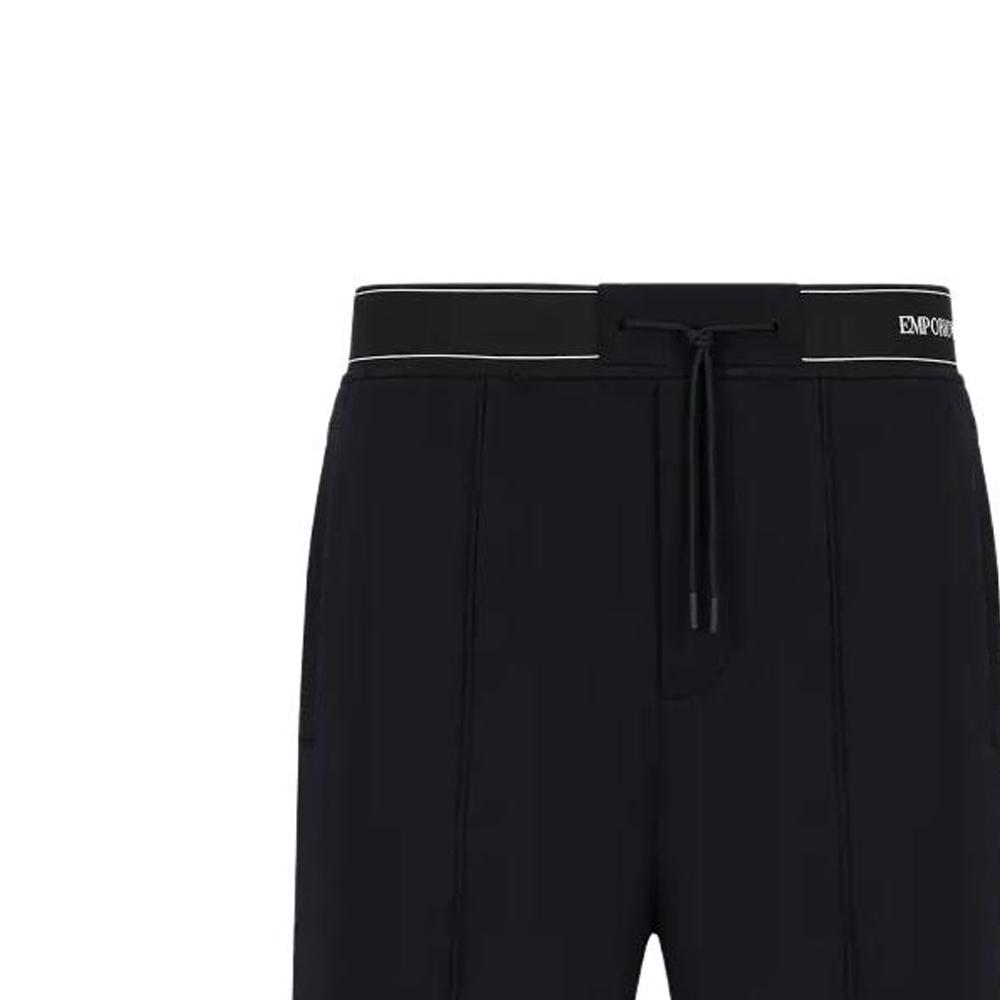 Emporio Armani SS23 Waist Logo Loose Fit Straight Leg Casual Shorts Men shorts Navy-Blue 3R1PZ7-1JHSZ-0920