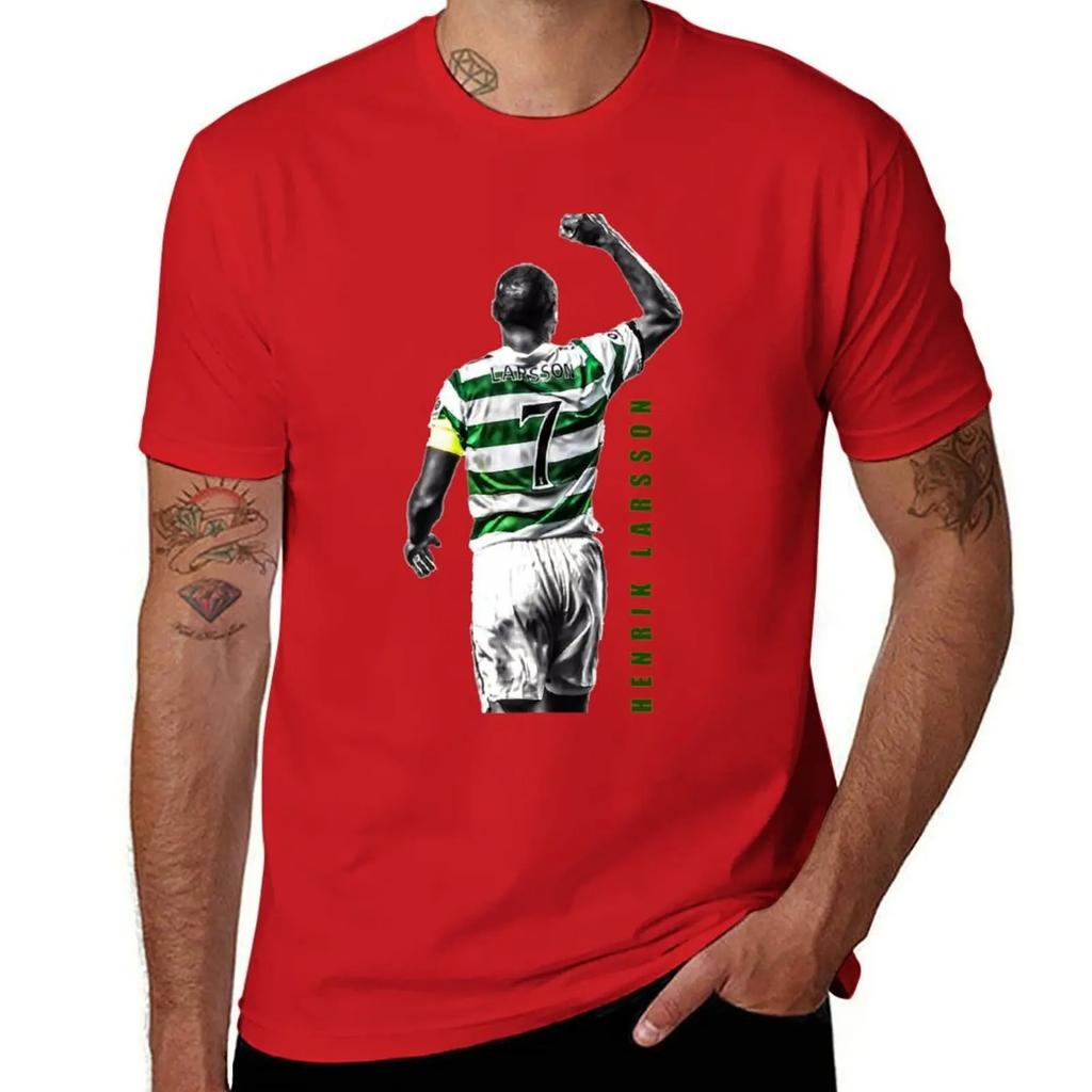 2024 MODE Henrik Larsson Celtic Football Club Legende Kunstwerk T-Shirt Jungen Tierdruck für einen Jungen Einfache Sweatshirts Männer
