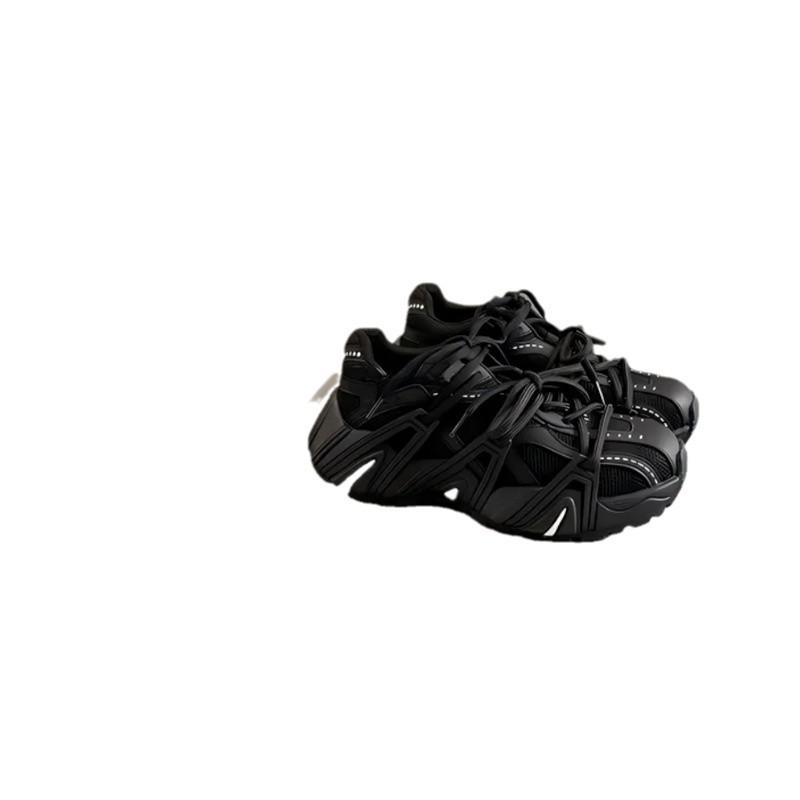 Soft! Internet celebrity popular thick-soled dad shoes women's thick-soled gray lace-up casual shoes 2025 new small sneakers