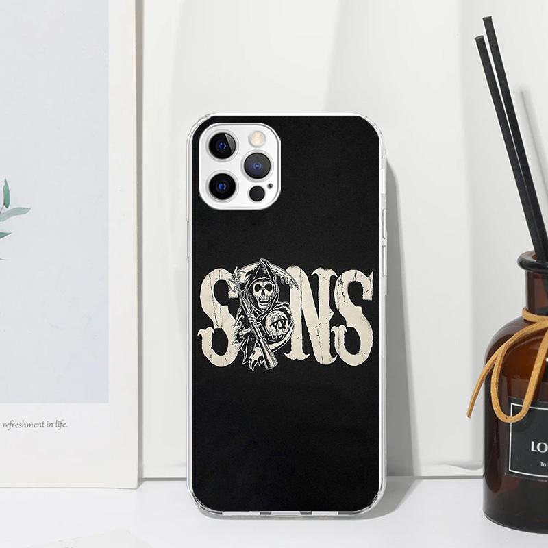 Sons Of Anarchy Black Phone Case For Iphone 17 Air 16 15 Plus 16E 14 Pro Max 13 Mini 12 11 7 8 SE Fundas Soft Back Cover 17 Air