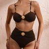 2026 Swimsuit Female Sexy Solid Color Suspender Tube Top I Bikini Beach Vacation Swimsuit Female
