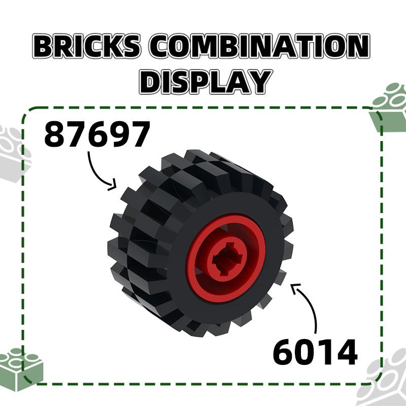 192 PCS/lot 6014 Medium Wheel Hub Block Moc Wheel Loose Parts Works With featuring Brick DO IT YOURSELF Children's Toy Assembly Gift Idea Storage Box