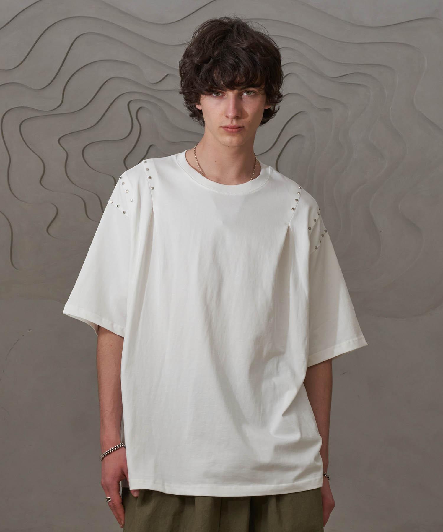 Tener Shoulder Pleated Hotpiece T-Shirt (White) White/Free