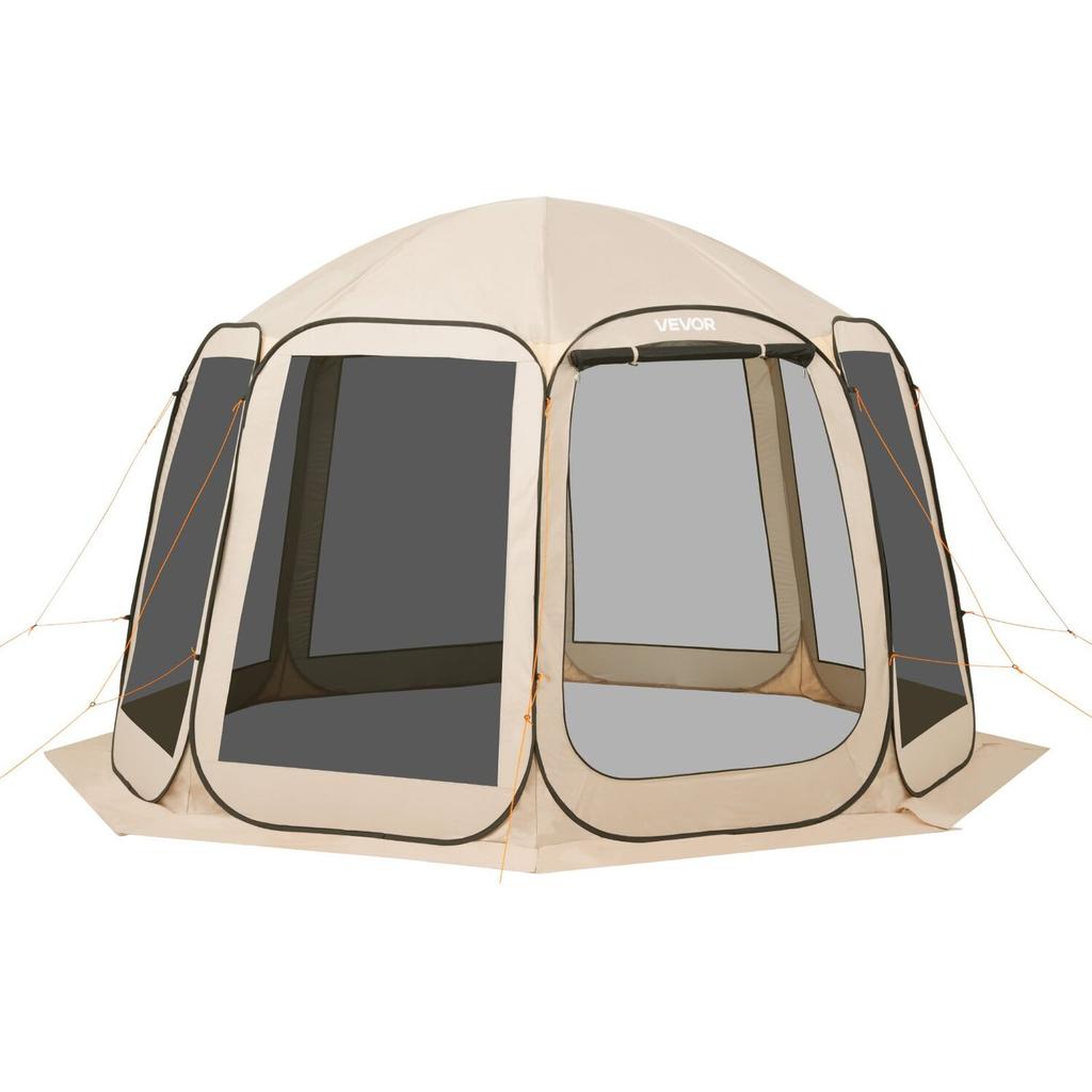 Screen House Tent, 3660 x 3380 x 2300 mm, 10-12 Person Pop Up Screen Tent, Portable Screened in Canopy with Carry Bag, Netting Sides, Ground Stakes,