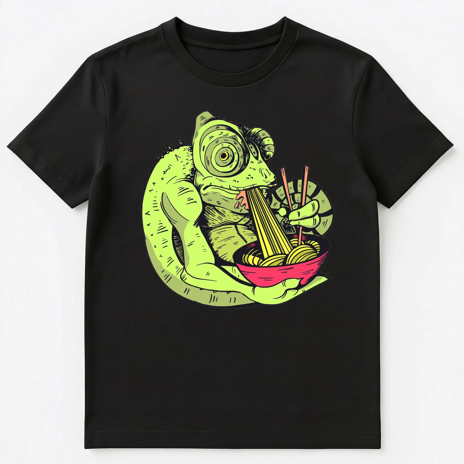Chameleon Eating A Bowl Of Ramen Noodles Unisex T-Shirt M