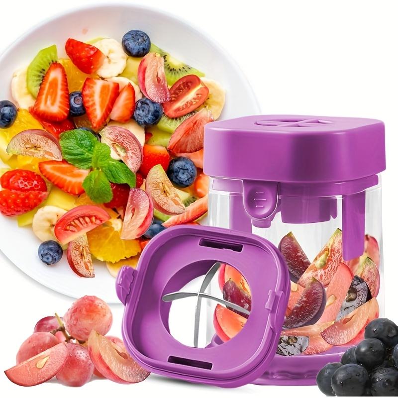 Small Fruit Cutter, Stainless Steel Cutter for Strawberry, Grape, Cherry Tomato, Detachable Bite Size Food Cutter