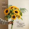 Sunflower Silk Flower Arrangement: Artificial Dried Flowers for Living Room, Dining Table, and Photo Props