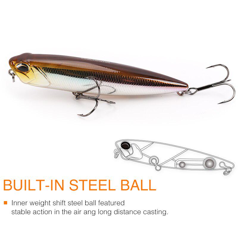 Plovoucí vodní tužka na vrhání na dálku 85 mm/10,5 g Rybářská návnada Tužka s umělou návnadou Bass Bait Snakehead Lure