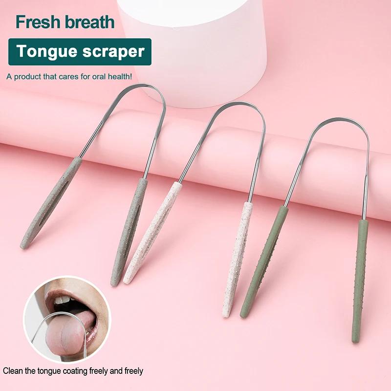 1Pcs Stainless Steel Tongue Scraper, U-Shaped Metal Tongue Cleaner For Fresh Breath & Oral Hygiene, Coated Tongue Care