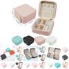 Portable Pu Small Jewelry Box Elegant And Compact Ideal Gift For Rings Earrings Necklaces White