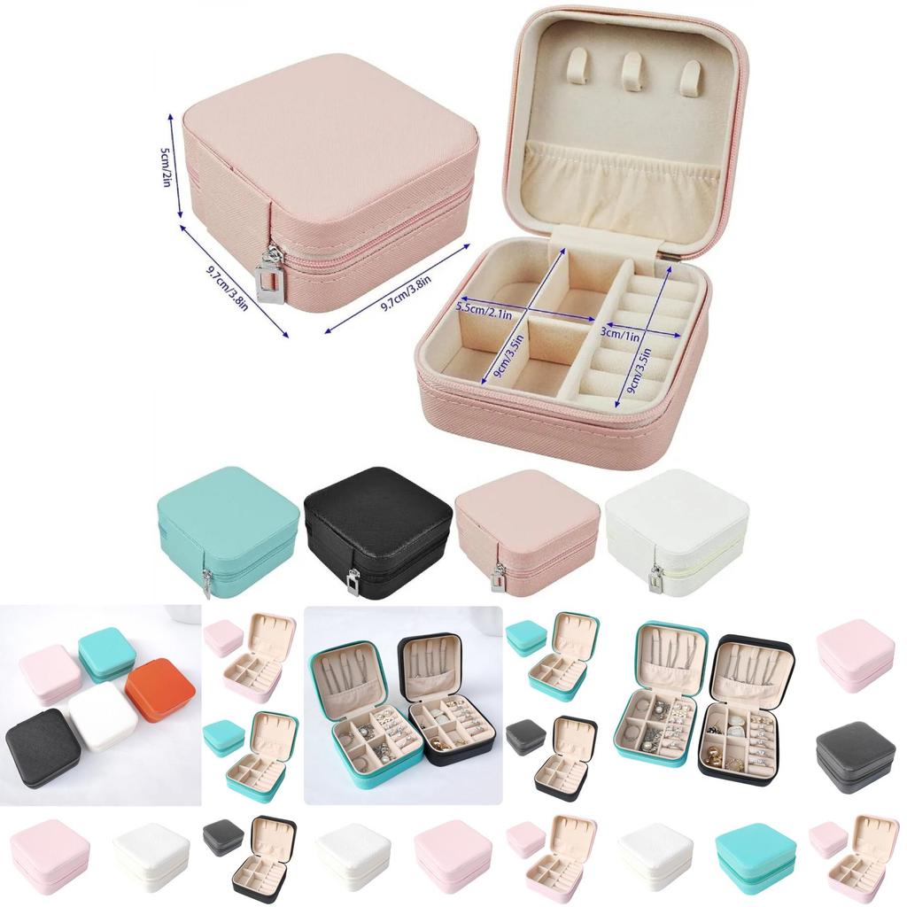 Portable Pu Small Jewelry Box Elegant And Compact Ideal Gift For Rings Earrings Necklaces White