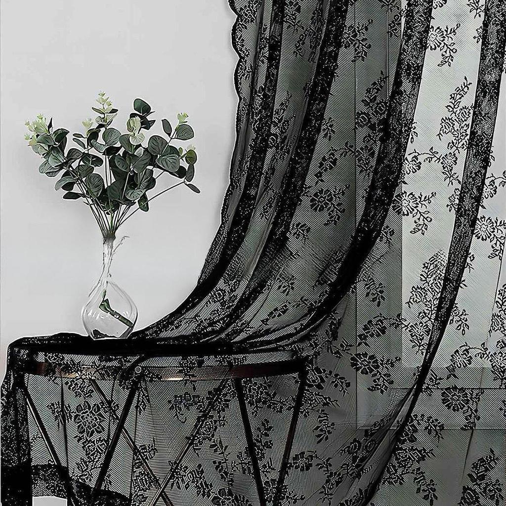 Floral Lace Curtain Mesh Voile for Hotel Room