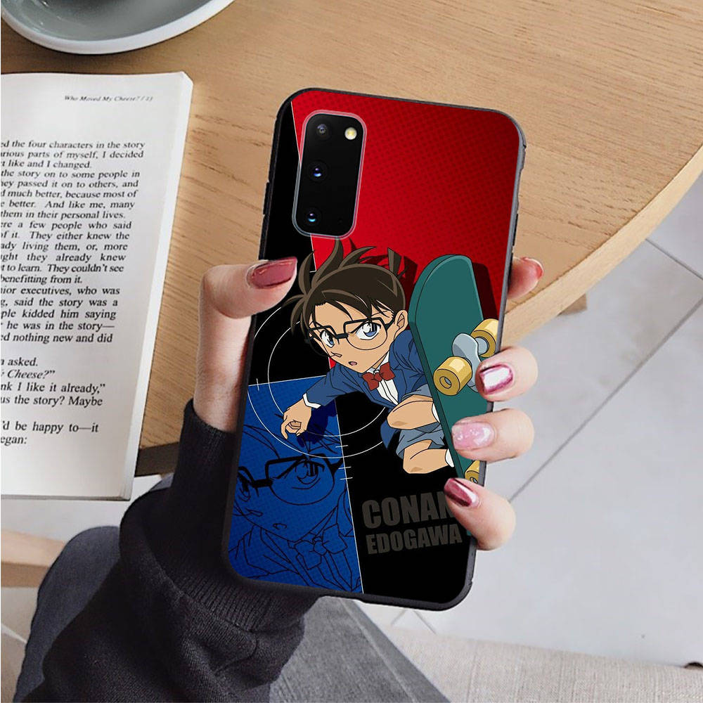 AD54 Detective Conan Black Case for iPhone 16 15 Plus 14 13 12 11 Pro 8 7 6S SE 5S X XR XS Max Realme C30 C33 C31 9I Huawei Y8P Y9 Sofe Cover