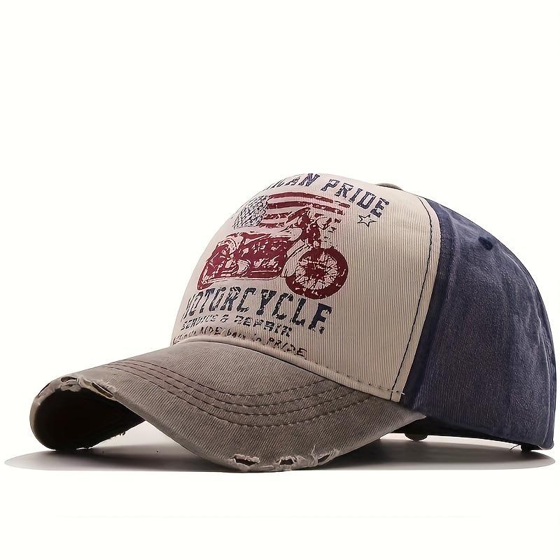 JYL TS DIY Printed Trucker Cap Washed Outdoor Hat Cotton