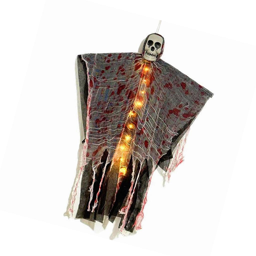Glowing Skeleton Skull Outdoor Hanging Decoration for Halloween Party Scary Decoration Plastic Materials