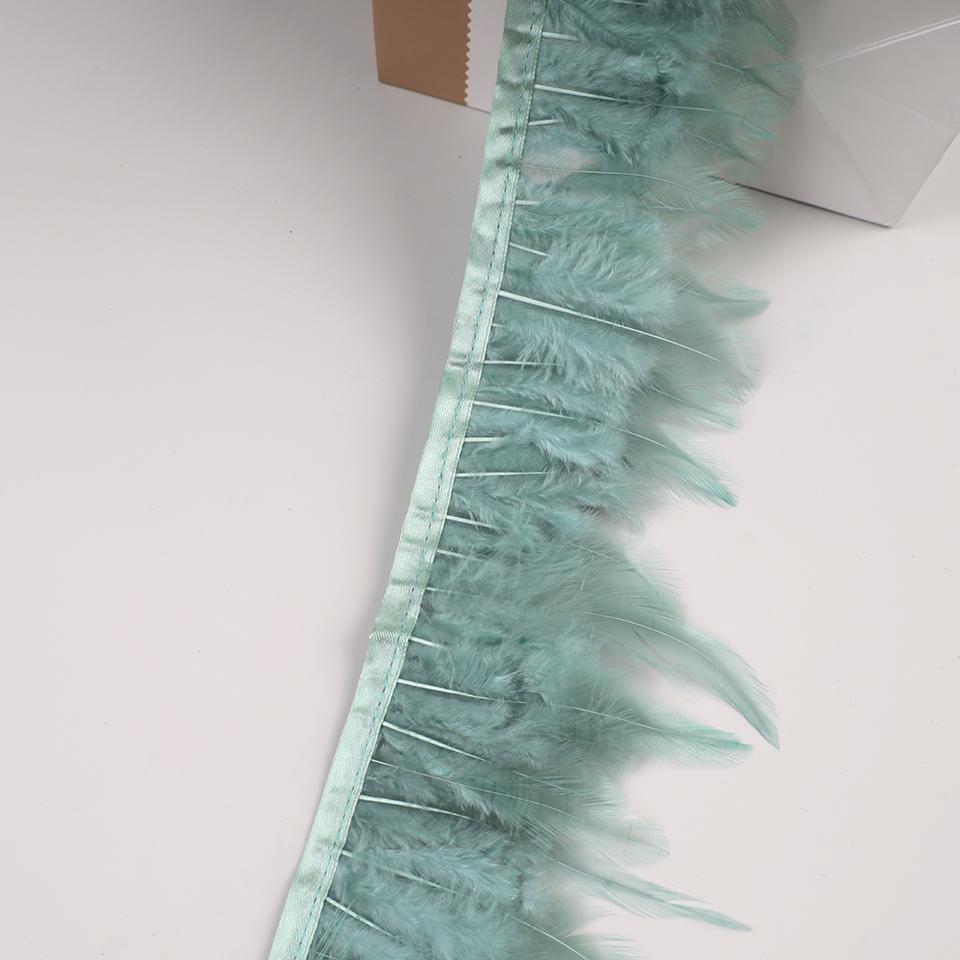 10Meters Hackle Feather Trim Rooster Neck Feather Ribbon Pheasant Feathers Fringe for Crafts Accessories Sewing Decoration