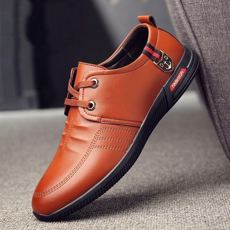 Whole cowhide casual business men's soft-soled leather shoes