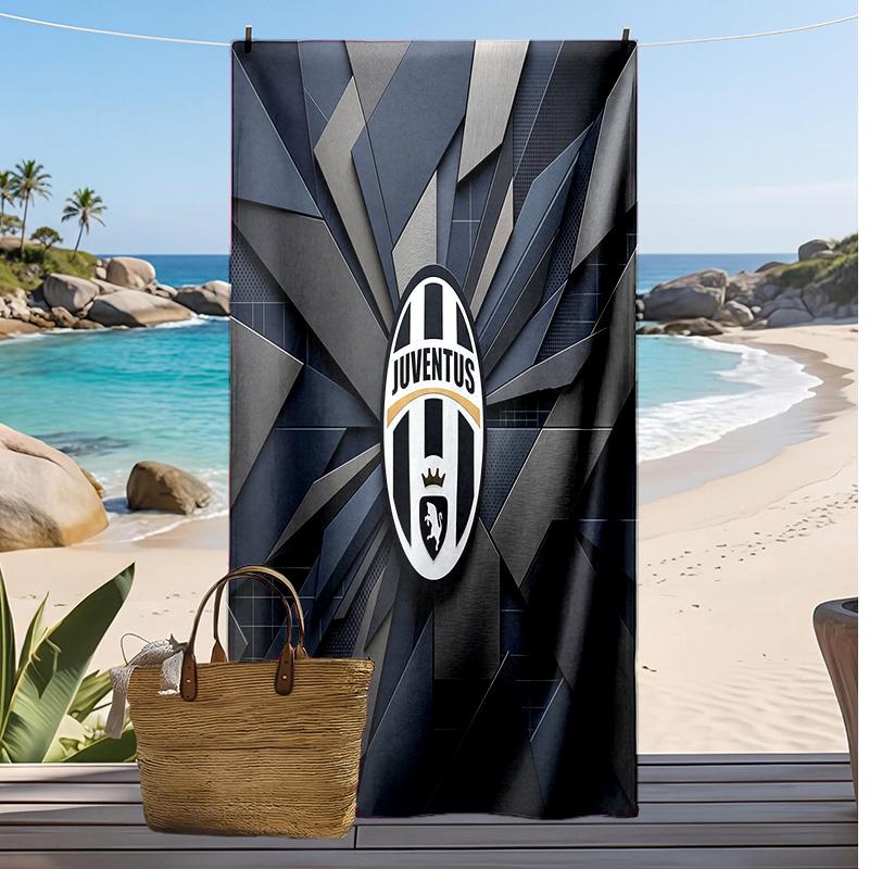 Juventus FC Printed Beach Towel Quick Dry Soft TowelPortable Large Rectangular Beach Blanket for Travel Swimming Pool