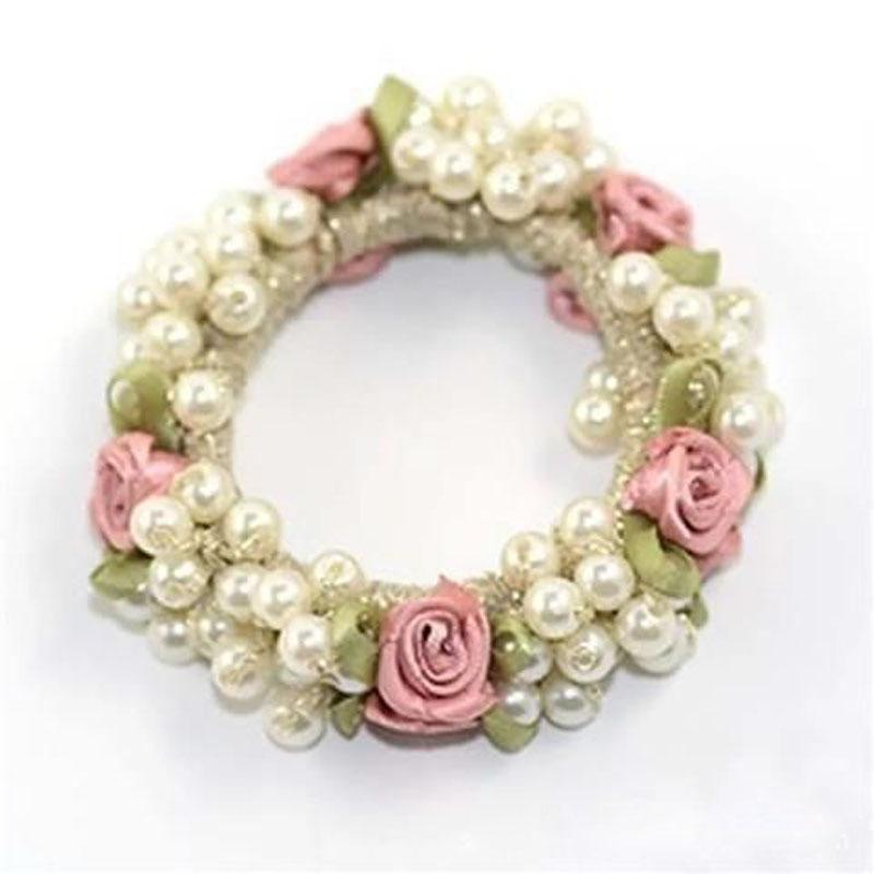 Elegant Pearl Crystal Hair Ties, Simple Versatile Hair Scrunchies, Women Ponytail Bun Hair Accessories