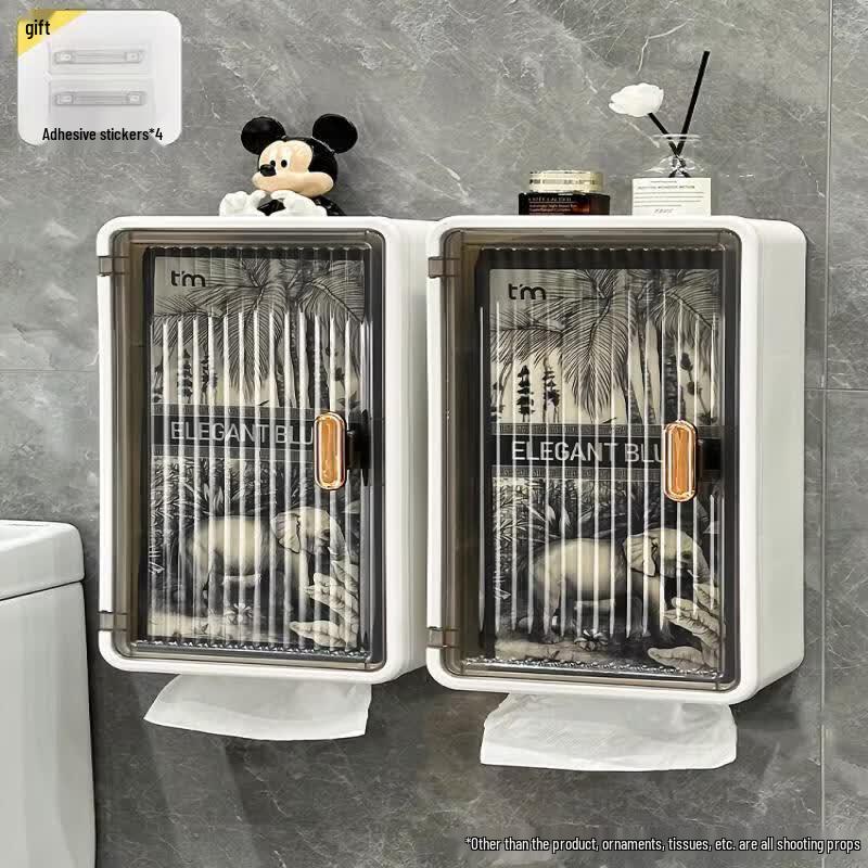 LIEI Wall-Mounted Waterproof Tissue & Sanitary Storage Box