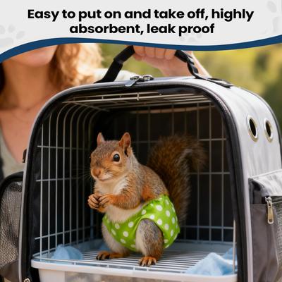 Squirrel Diapers Flexible Closure Potty Training Soft Absorbent Pet Pants Leak-Proof Reusable Small Pet Diapers Daily Supplies