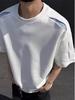 Unisex American Patchwork Short Sleeve T-shirt - Casual Summer Style, Loose Fit Round Neck.
