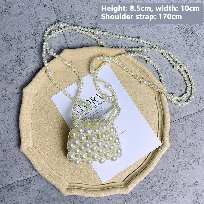 Heart Mini Bags for Women Delicate Pearl Cute Shoulder Crossbody Bag Stylish Versatile Sweet Girls Solid Leisure Holiday