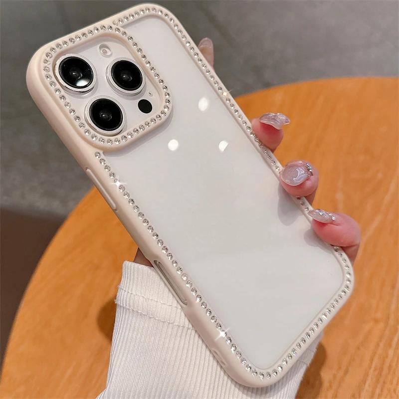 

Bling Crystal Transparent Phone Case For iPhone 16 15 14 13 12 Pro Max Plus Clear Rhinestones Glitter Diamond Shockproof Cover iPhone 12 Pro