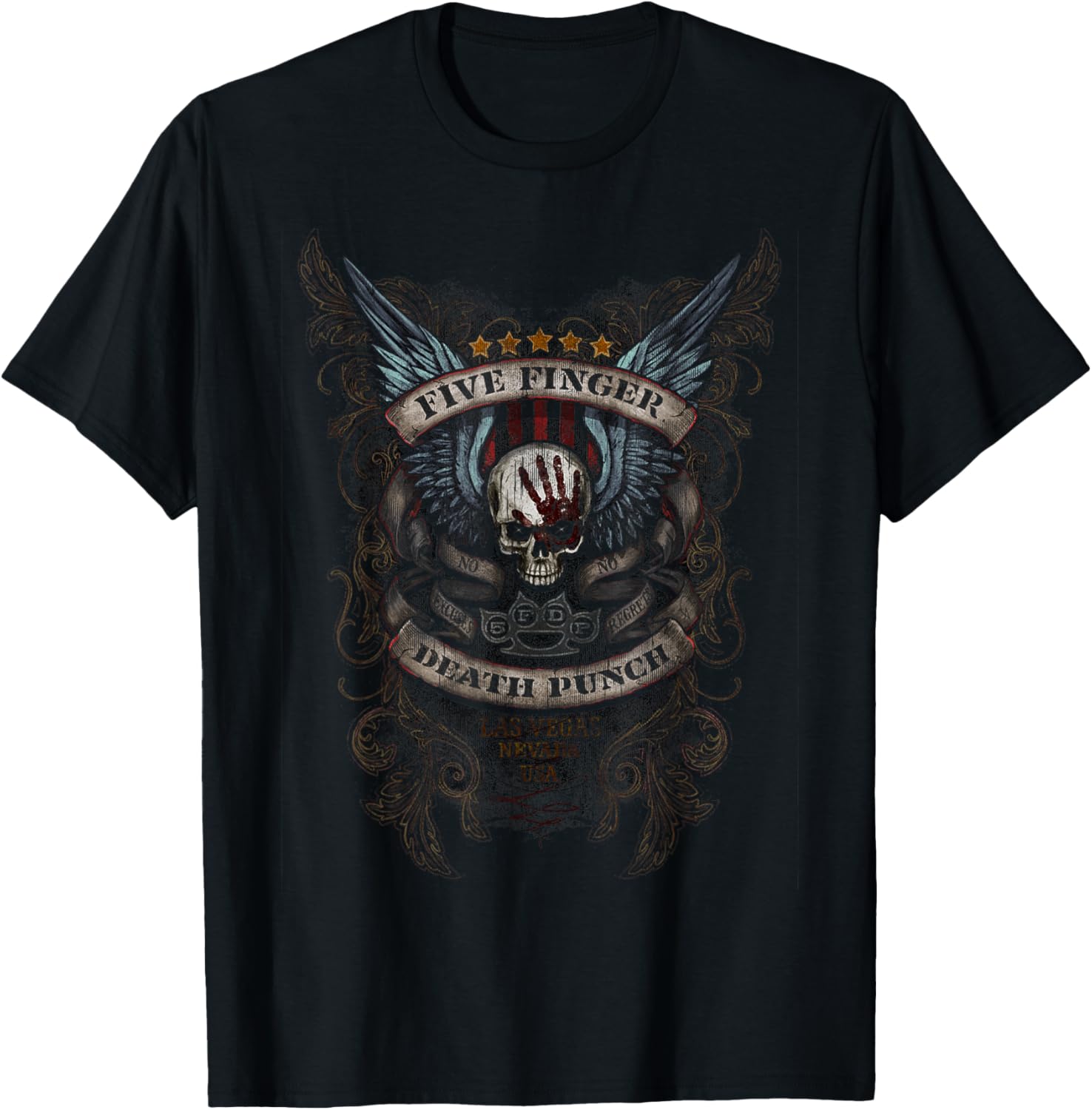 5FDP Winged Knuckles Painted  Unisex T-Shirt XL