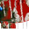 12pcs Christmas Clear Simulation Ice Xmas Tree Hanging Ornament Fake Icicle Winter Party New Year Home Decor Navidad Supplies