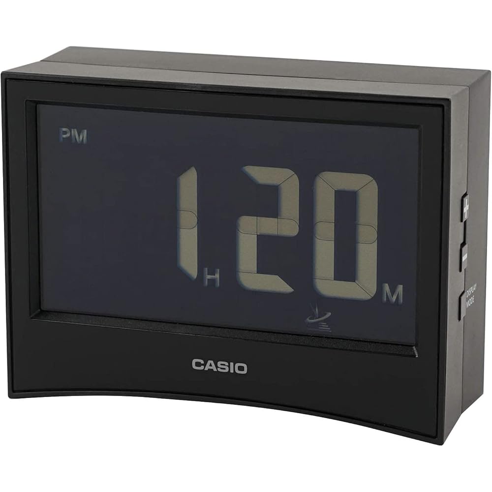 CASIO DQD-S01J-1JF Alarm Clock Radio Controlled Clock Black Black Digital Reversing LCD Temperatu...