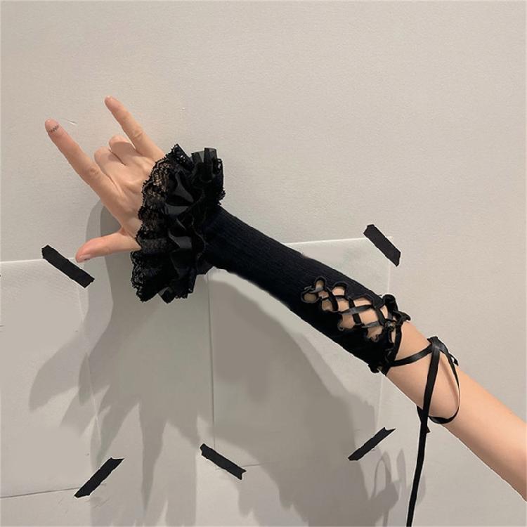 Stylish Arm Sleeves With Lace Design For Dance Parties And Daily Fashion Statement Dressingup Accessories Armcovers