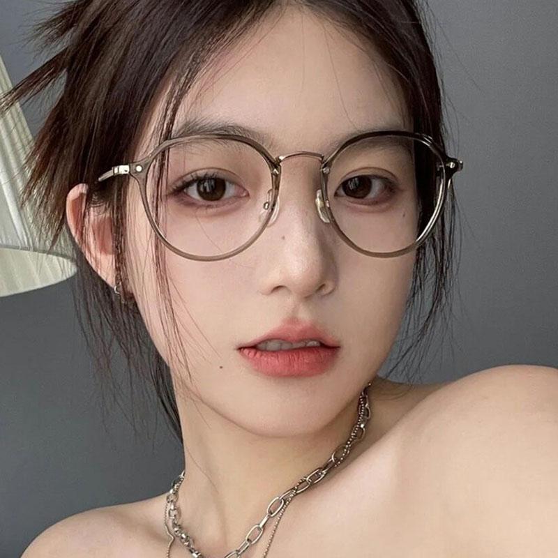 TR90 Frame Clear Lens Glasses Myopia Nerd Spectacles Degree -0.5 to -6.0 Round Hyperopia +0.5 to +6.0 Rivets