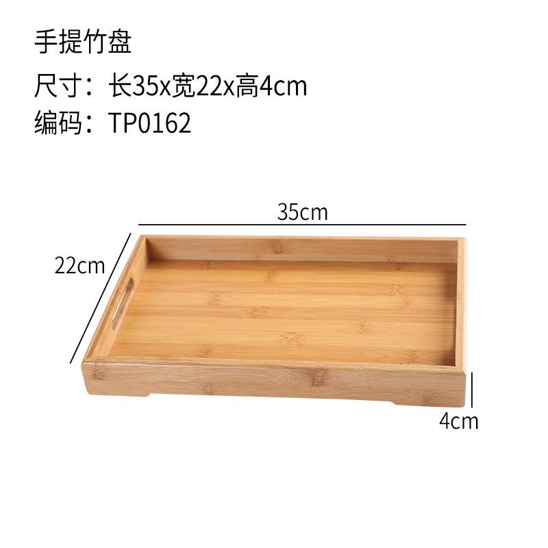 Japanisches Teetablett aus Bambus mit Griffen, rechteckiges Nan-Bambustablett, Home-Restaurant-Teetassen mit Teller, Serviertablett