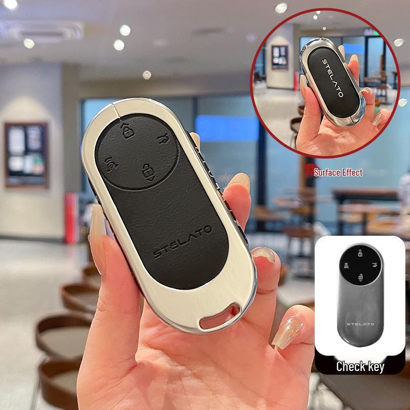 2025 Enjoy S9T Key Case for Huawei HarmonyOS S9: Metal Leather Shell & Buckle for Pure Electric Smart Driving