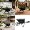 Retro Iron Planter Flower Container Wheelbarrow Flowerpot For Entrance Living Room Garden Patio Yard And Balcony Display