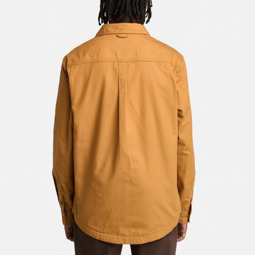 Timberland Comfortable Solid Color Outdoor Multi-Pocket Long Sleeve Shirt Men Shirts Wheat A5MB2-P47