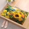 1Pcs Anti Fatigue Kitchen Rugs, Sunflower BirdPrint Waterproof Non-Slip Thick Cushioned Kitchen Mat Heavy Duty Comfort Standing Mat for Kitchen