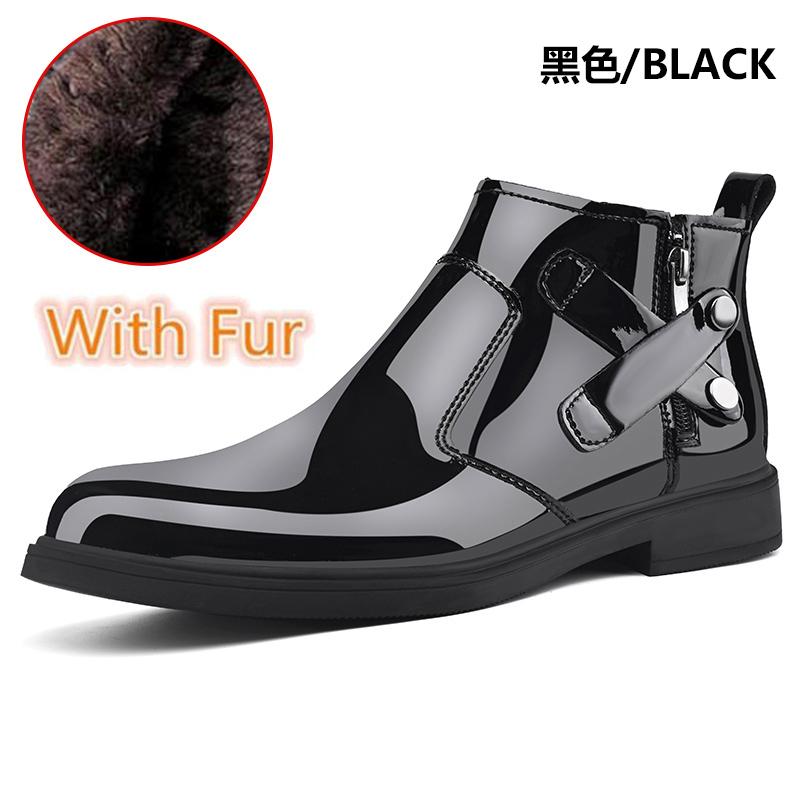 

Мода Натуральная Кожа Мужские Ботинки Челси Новая Мода Мужские Зимние Ботинки Теплые Плюшевые Меховые Ботильоны Ручной Работы Мужская Деловая Нарядная Обувь 48
