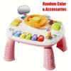 Multifunctional Educational Game Table for Youngsters,Interactive Steering Wheel, Musical Piano Keys,Traffic Light Flashing,Gear Start,Battery Powered