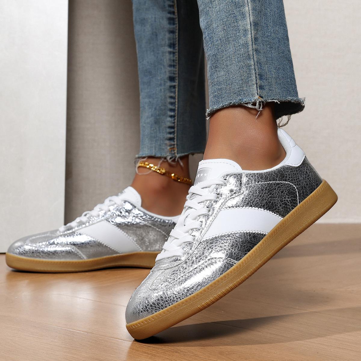 

New leopard print women s shoes color scheme casual flat baseplate shoes versatile flat bottom fashion sports women s shoes 42 срібний