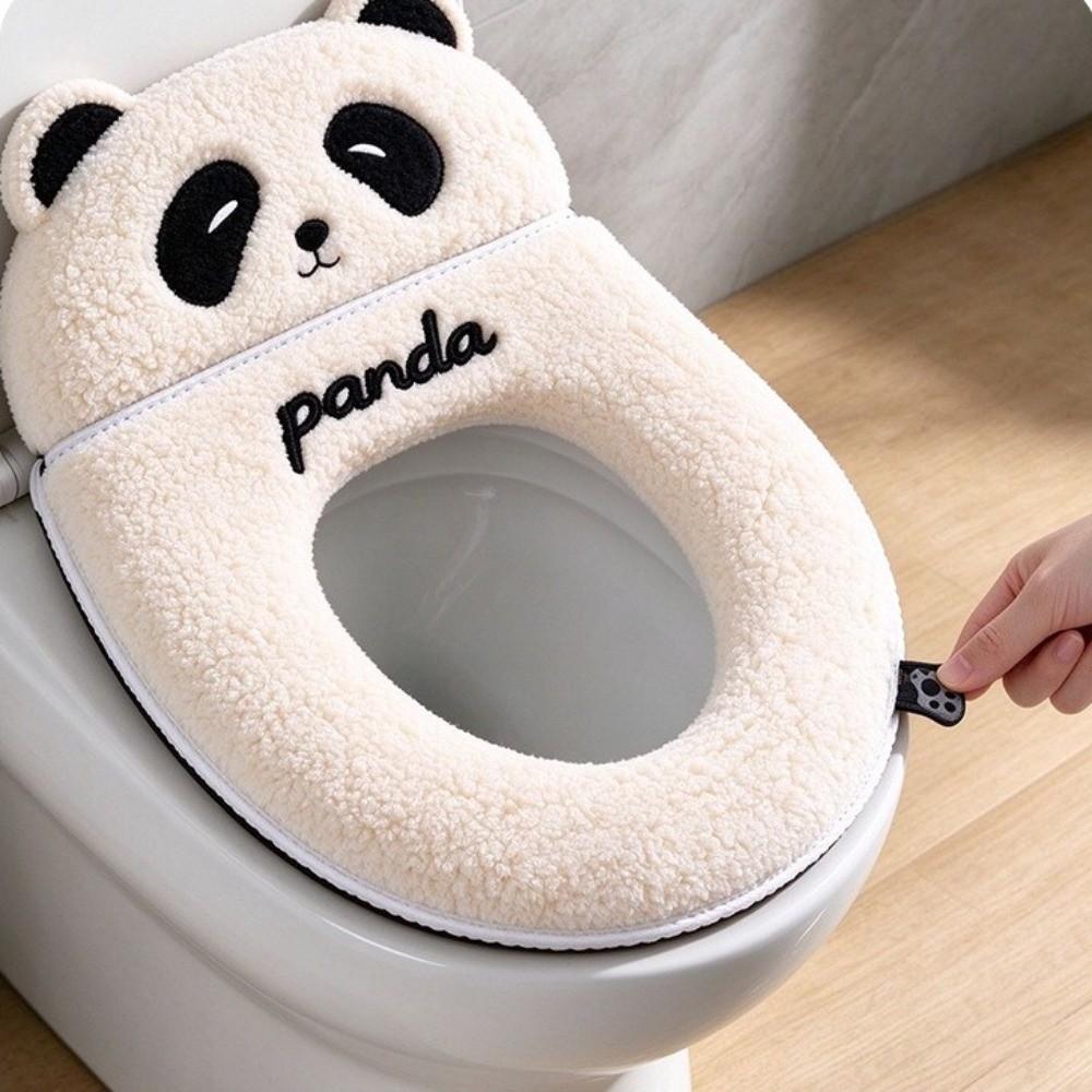 Thickened Lamb Fleece Toilet Cushion Faux Cashmere Plush Toilet Seat Pad  For Universal Toilet Seat