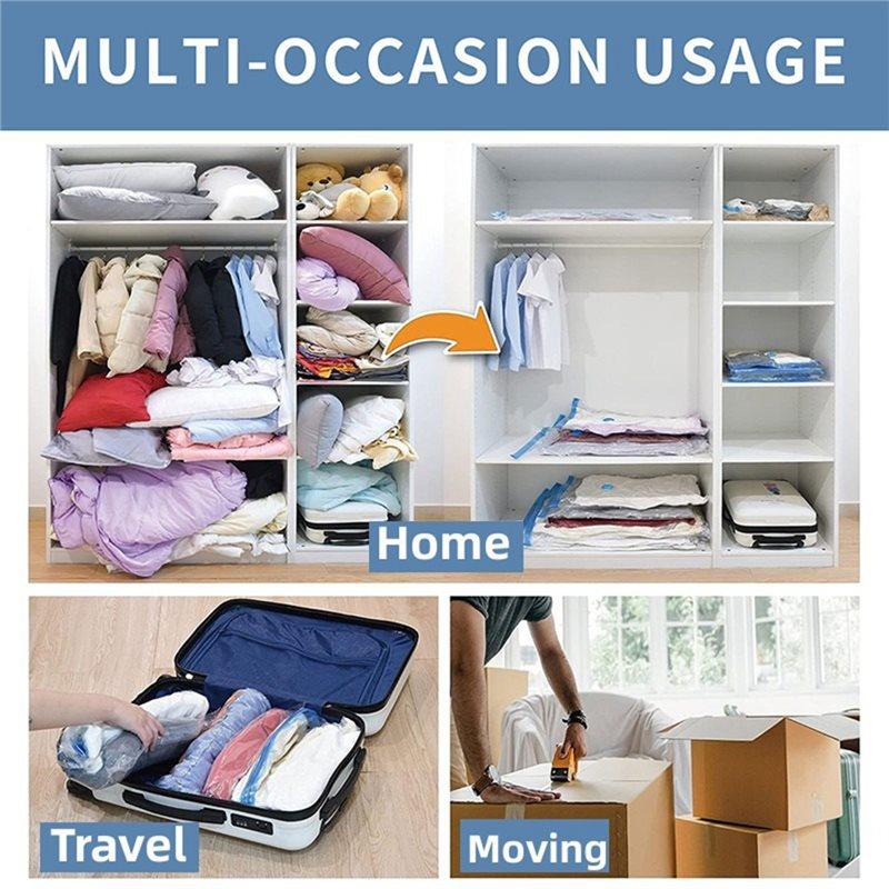 A74E-Vacuum Storage Bags, Space Saver Compression Bags For Comforters And Blankets, Sealer Clothes Organizer 40X 60Cm