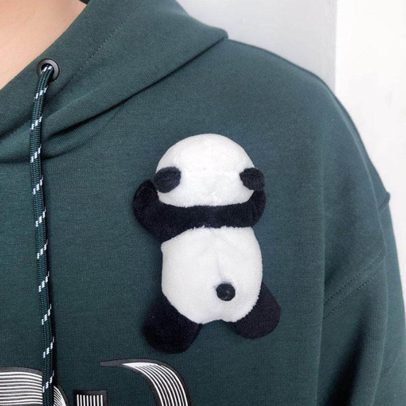 10Cm Cartoon Plush Panda Three-Dimensional Panda Brooch Plush Doll Toy Ins Panda Jewelry School Bag Pendant Children’S Gift