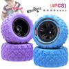 4Pcs 12mm Hex RC Wheel Tires Set Swamp Claw Mud Terrain Tires RC Wheels and Tires for 1/14 1/16 RC Car Crawler Truck Accessories