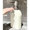 Refillable Ceramic Hand Soap Bottle Press Type Liquid Lotion Storage Bottles  Countertop