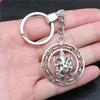 Elephant Horse Animal Duo Pendant Antique Bronze Metal Keychain with 30mm Ring for Students Hot Sale
