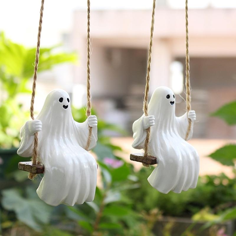 Swinging Phantoms Outdoor Decoration Shatterproofed Resin Craft For Year Round Halloweens Enthusiasts