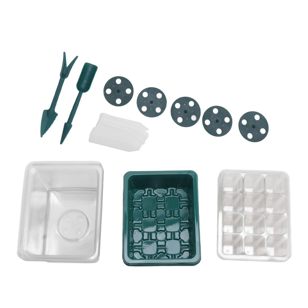 Seed Starter Tray 12 Cells Adjustable Humidity Thickened Seed Starting Kit with Clear Dome Base for
