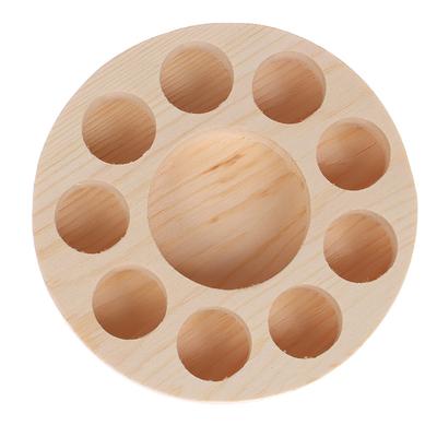1 Pcs Round Wooden Porous Essential Oil Display Rack